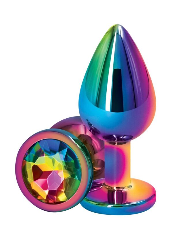 Rear Assets Multicolor Anal Plug - Med - Rainbow - Image 2