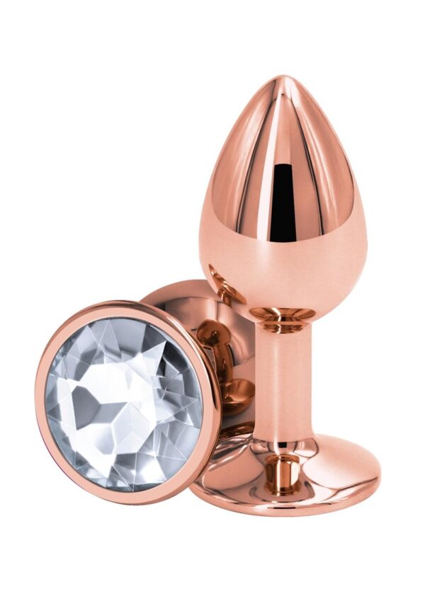 Rear Assets Rose Gold Anal Plug - Small - Clear - Image 2