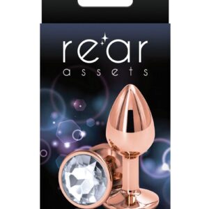 Rear Assets Rose Gold Anal Plug - Small - Clear