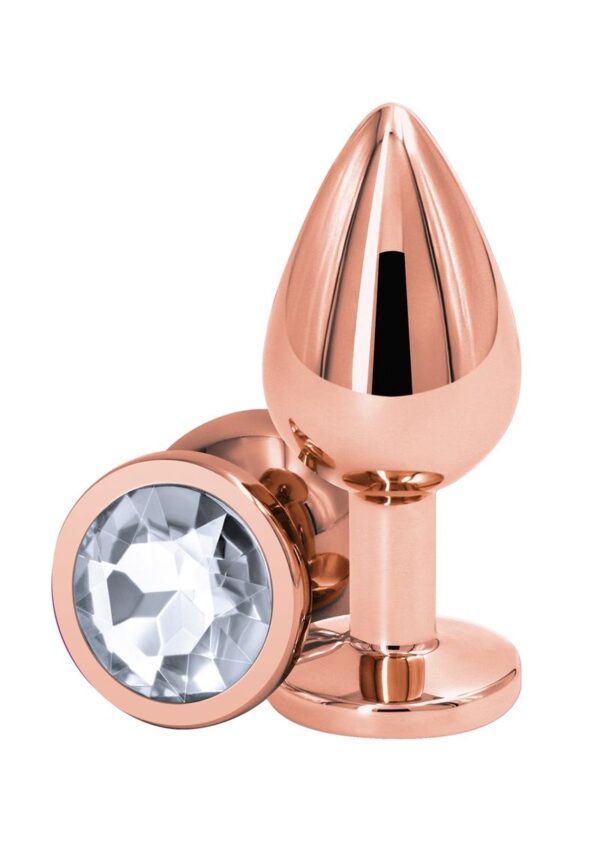 Rear Assets Rose Gold Anal Plug - Medium - Clear - Image 2