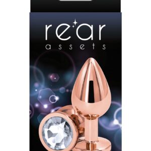 Rear Assets Rose Gold Anal Plug - Medium - Clear