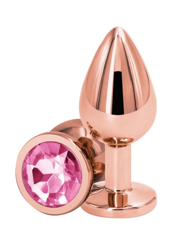 Rear Assets Rose Gold Anal Plug - Medium - Pink - Image 2