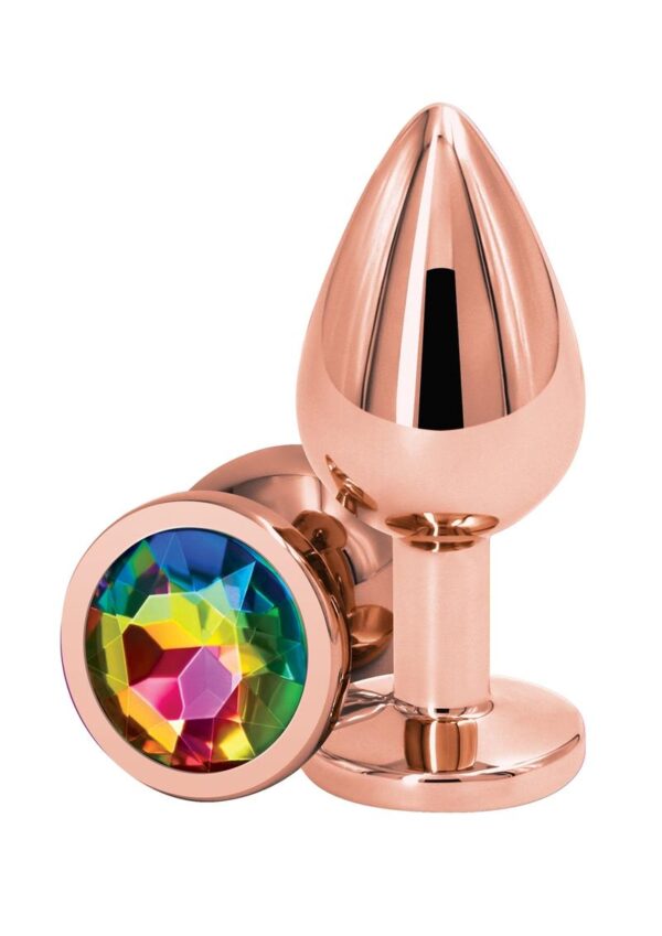 Rear Assets Rose Gold Anal Plug - Med - Rainbow - Image 2