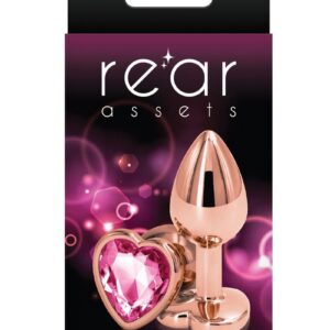 Rear Assets Rose Gold Heart Anal Plug - Small - Pink