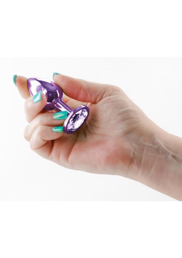 Rear Assets Aluminum Anal Plug - Small - Purple - Image 3