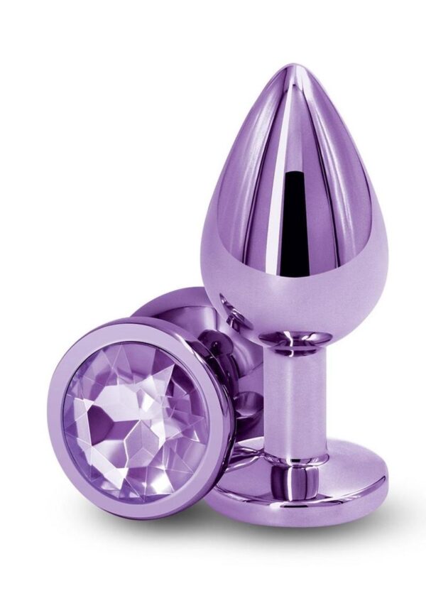 Rear Assets Aluminum Anal Plug - Medium - Purple - Image 2
