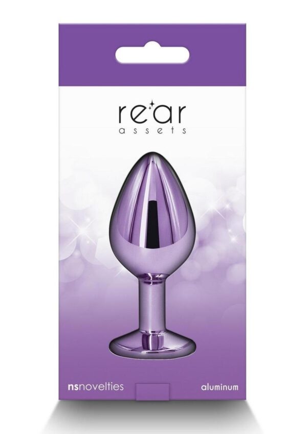 Rear Assets Aluminum Anal Plug - Medium - Purple - Image 4