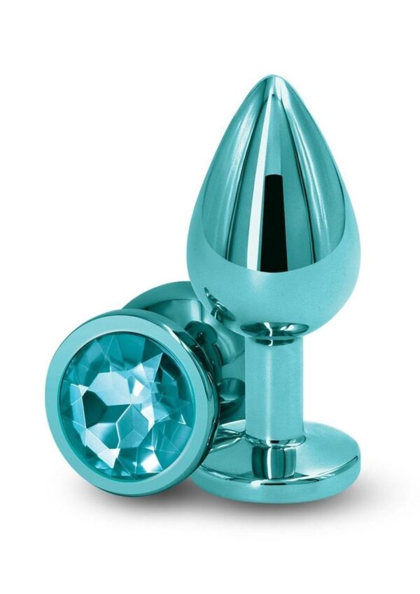 Rear Assets Aluminum Anal Plug - Medium - Teal - Image 2