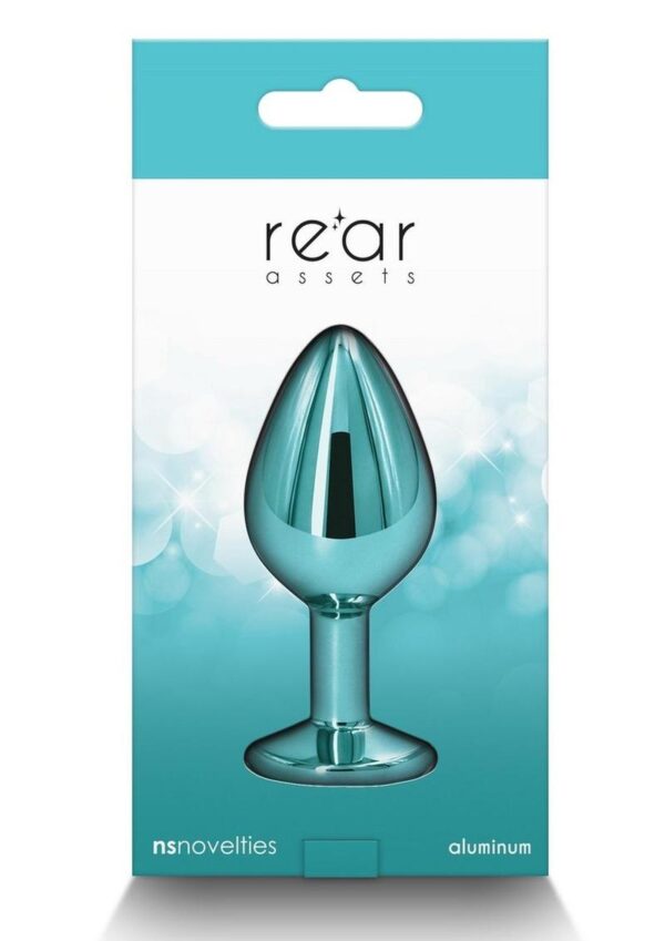 Rear Assets Aluminum Anal Plug - Medium - Teal - Image 4