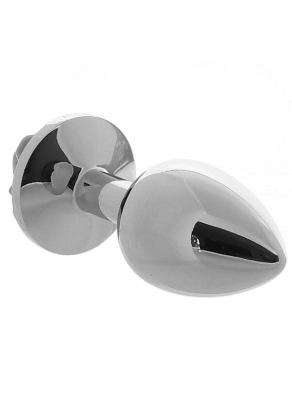 Rear Assets Rose Aluminum Anal Plug - Small - Black/Silver - Image 3