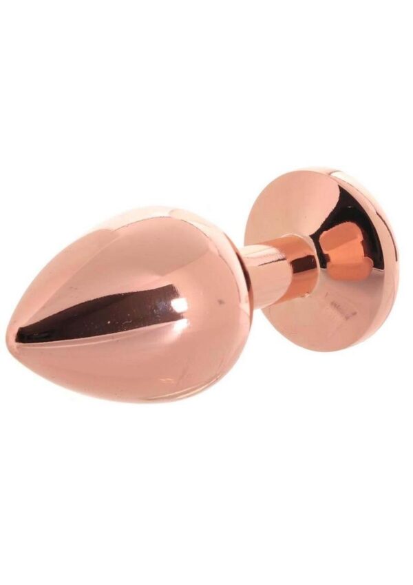 Rear Assets Rose Aluminum Anal Plug - Medium - White/Rose Gold - Image 3