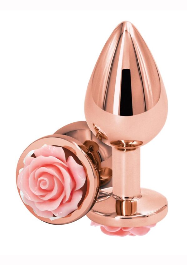 Rear Assets Rose Aluminum Anal Plug - Medium - Pink/Rose Gold - Image 2