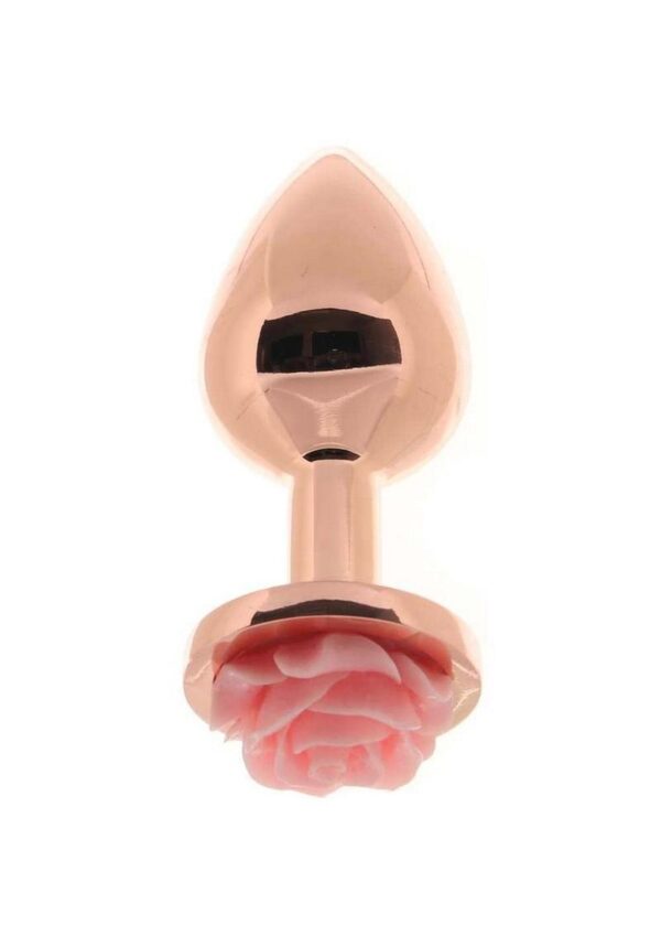 Rear Assets Rose Aluminum Anal Plug - Medium - Pink/Rose Gold - Image 4
