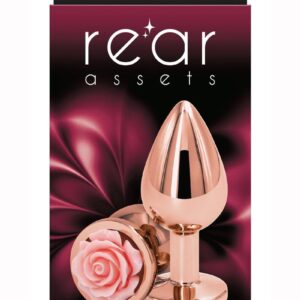 Rear Assets Rose Aluminum Anal Plug - Medium - Pink/Rose Gold