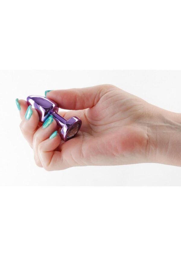 Rear Assets Aluminum Anal Plug - Petite - Purple - Image 3
