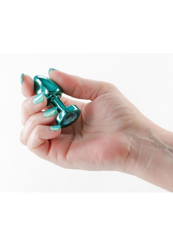 Rear Assets Aluminum Anal Plug - Petite - Teal - Image 3