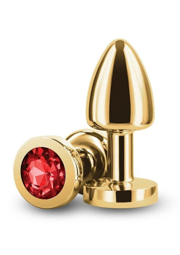 Rear Assets Aluminum Anal Plug - Petite - Gold/Red - Image 2