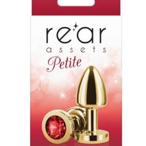 Rear Assets Aluminum Anal Plug - Petite - Gold/Red