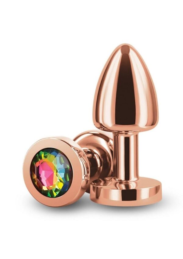 Rear Assets Aluminum Anal Plug - Petite - Rose Gold/Rainbow - Image 2