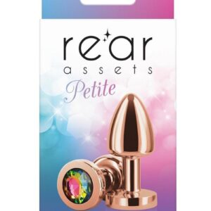 Rear Assets Aluminum Anal Plug - Petite - Rose Gold/Rainbow