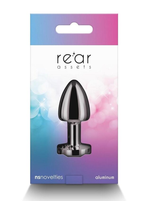 Rear Assets Aluminum Anal Plug - Petite - Gunmetal/Rainbow - Image 4