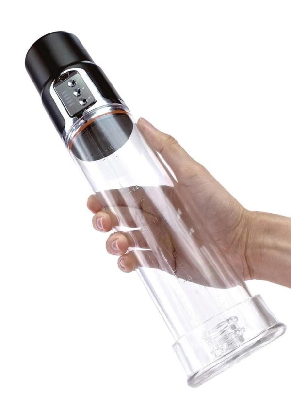Renegade Powerhouse Rechargeable Penis Pump - Clear/Black - Image 3