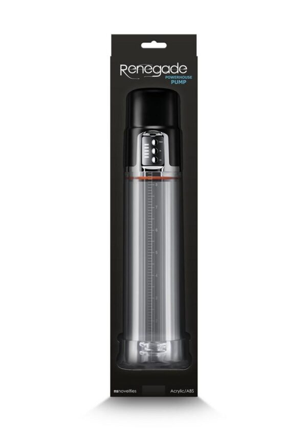 Renegade Powerhouse Rechargeable Penis Pump - Clear/Black - Image 4