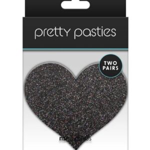 Pretty Pasties Glitter Hearts - Black/Gold