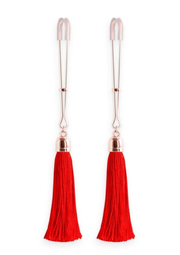 Bound Nipple Clamps T1 - Rose Gold/Red - Image 2