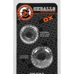 Oxballs Truckt Cock Ring (2 Pack) - Clear