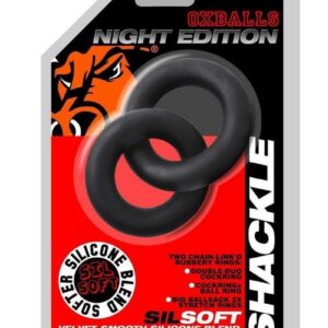 Oxballs Shackle Chained Linked Cock N Ball Rings Night Edition - Black