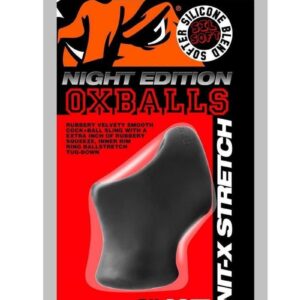 Oxballs Atomic Jock Unit-X Cock Ring and Ball Stretcher Night Edition - Black