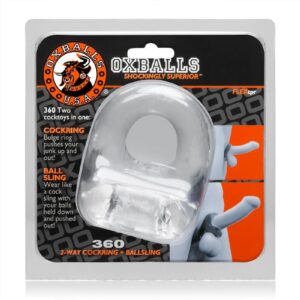 Oxballs 360 2-Way Cock Ring and Ball Sling - Clear