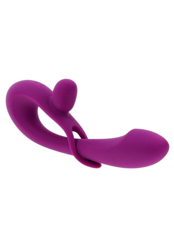 Playboy Cha Cha Slide Rechargeable Silicone Dual Vibrator - Purple - Image 3