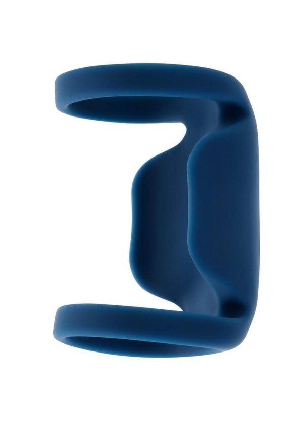 Playboy Jet Pack Rechargeable Silicone Vibrating Double Cock Ring - Blue - Image 3