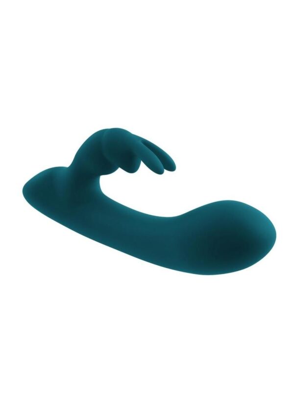 Playboy Lil Rabbit Rechargeable Silicone Rabbit Vibrator - Teal - Image 3