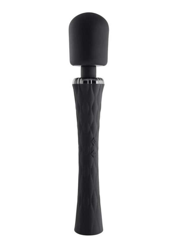 Playboy Royal Rechargeable Silicone Vibrating Massage Wand - Black - Image 2