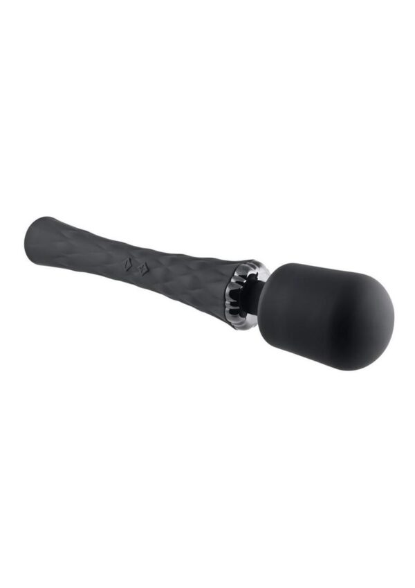 Playboy Royal Rechargeable Silicone Vibrating Massage Wand - Black - Image 3