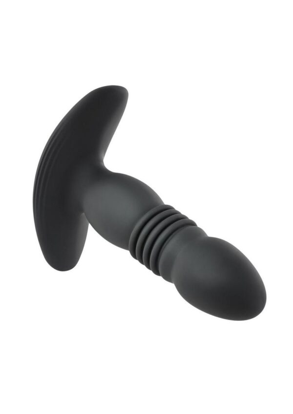 Playboy Trust the Thrust Rechargeable Silicone Thrusting Anal Plug with Remote Control - Black - Image 3