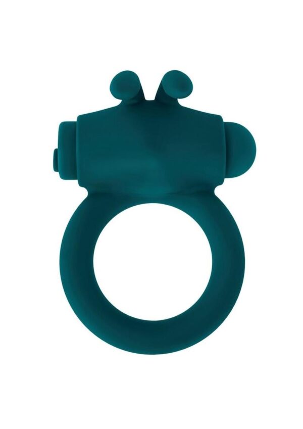 Playboy Bunny Buzzer Rechargeable Silicone Cock Ring - Teal - Image 2