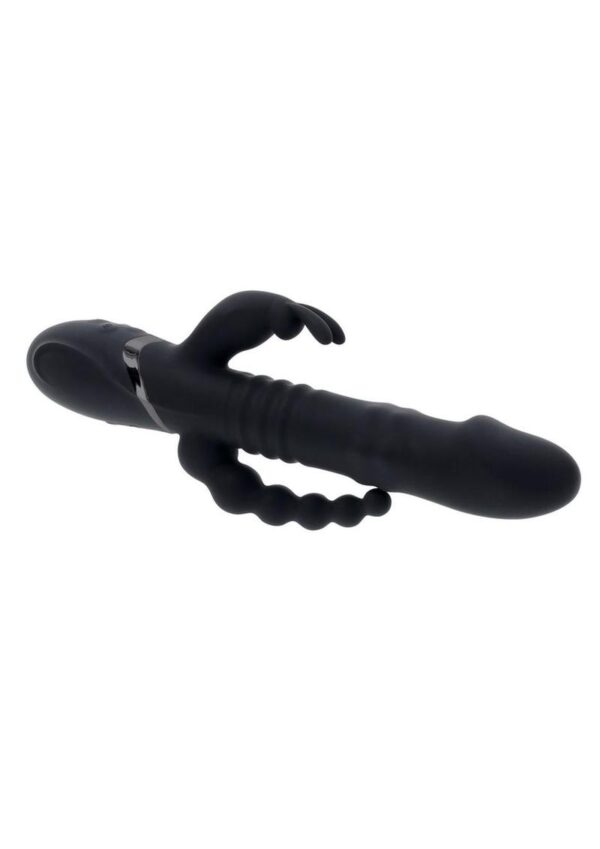 Playboy Big Bunny Energy Rechargeable Silicone Rabbit Vibrator - Black - Image 3