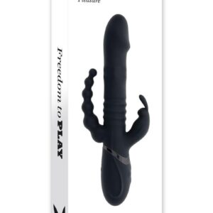 Playboy Big Bunny Energy Rechargeable Silicone Rabbit Vibrator - Black