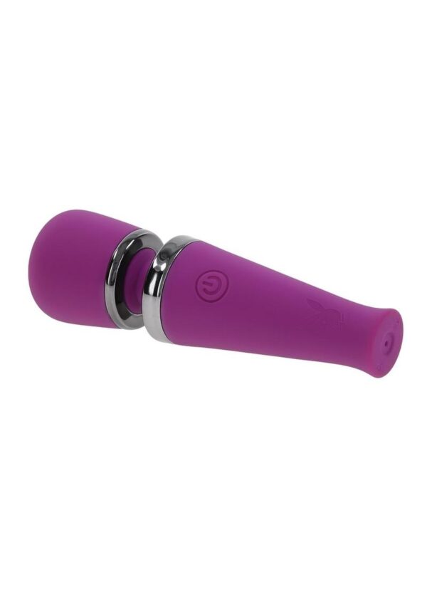 Playboy Mic Drop Rechargeable Silicone Wand - Purple - Image 3