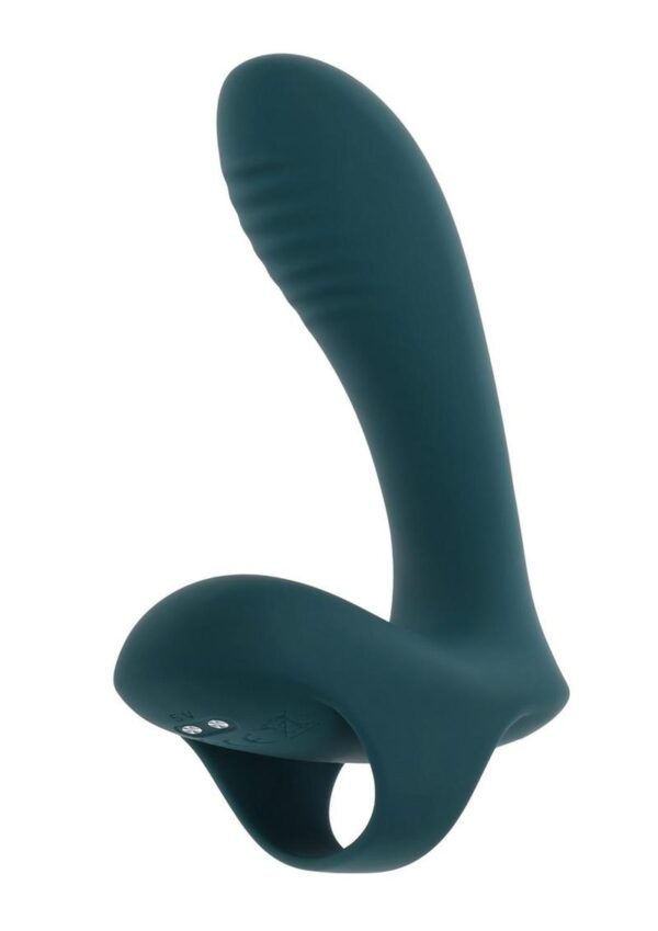 Playboy Wrapped Around Your Finger Silicone Rechargeable Finger Vibrator - Green - Image 2