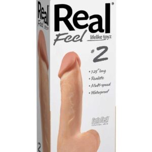 Real Feel Lifelike Toyz No. 2 Realistic Vibrating Dildo with Balls 8in - Vanilla
