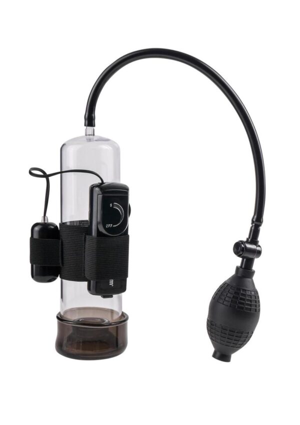 Classix Vibrating Power Penis Pump - Clear and Black - Image 2