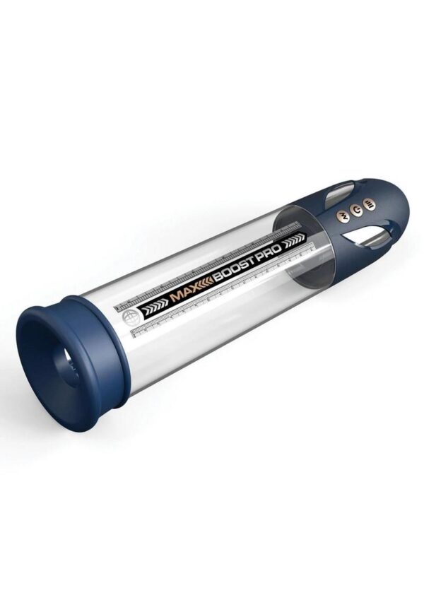 Pump Worx Max Boost Pro Flow Rechargeable Penis Pump - Blue - Image 2