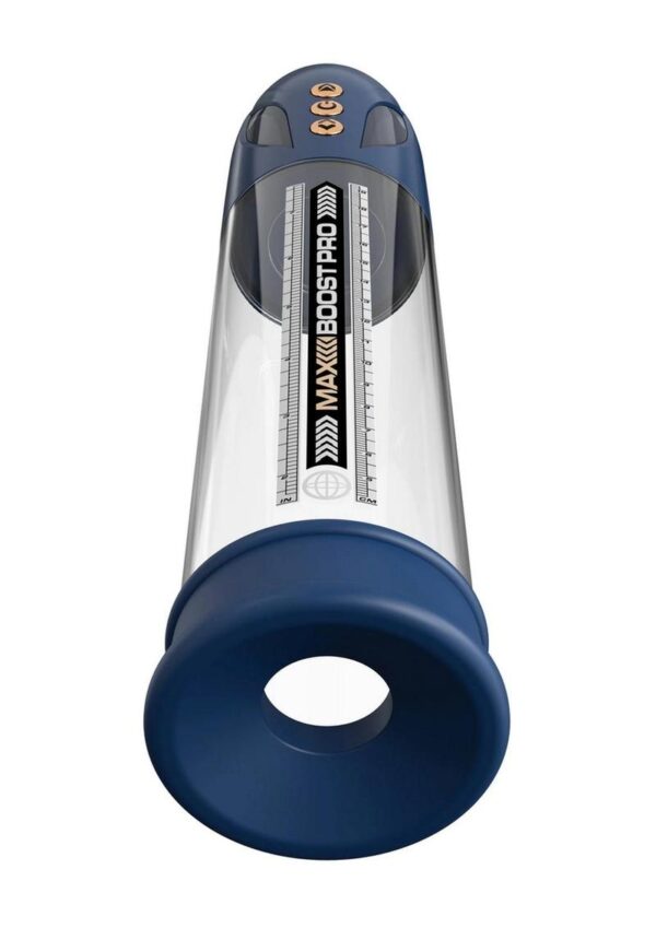 Pump Worx Max Boost Pro Flow Rechargeable Penis Pump - Blue - Image 3
