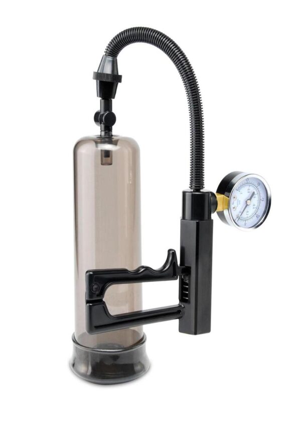 Pump Worx Pistol Grip Power Penis Pump - Clear and Black - Image 2