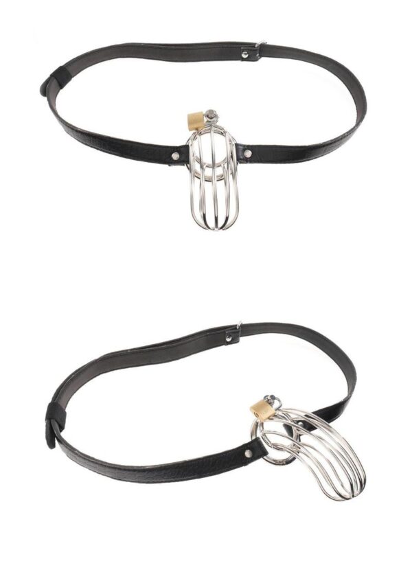 Fetish Fantasy Extreme The Prisoner Steel Cock Cage Chastity Belt with Lock - Silver - Image 3